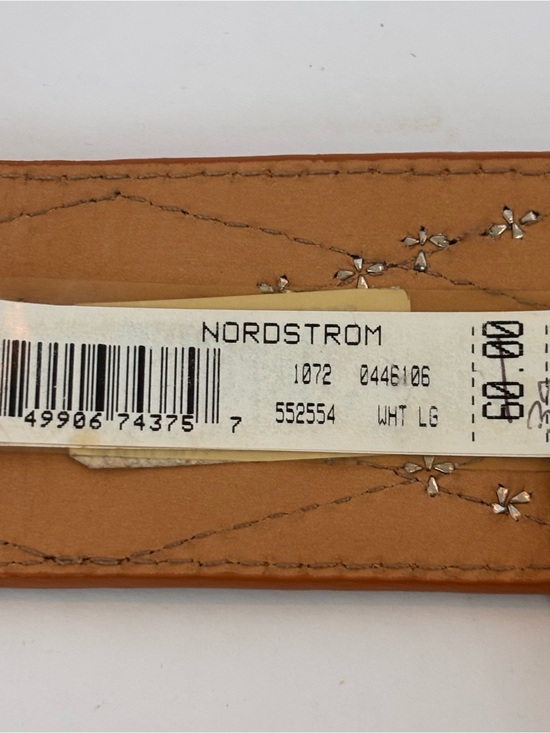 Michael Kors Silver Studded Diamond Design Calf Hair Panels Belt Sz L NWT main image 9